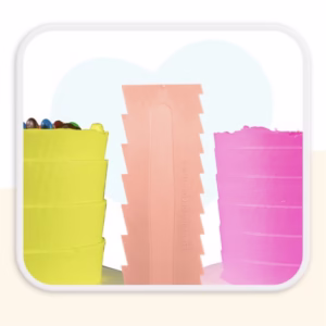 Espátula DECORATIVA N•5 ROSA LENI para bolo e confeitaria bluestar 23 cm dupla confeitaria