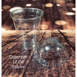 50 Copos Pet Felicidade Cristal 10 oz 300ml + Bolha Sem Furo ( Chocobraz )