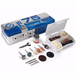Kit para Retífica Dremel c/ 75 Acessórios para Uso Geral + Caixa Metálica DREMEL