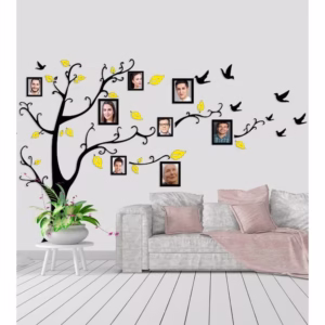 Adesivo Decorativo Árvore Genealógica Porta Retrato Amarelo