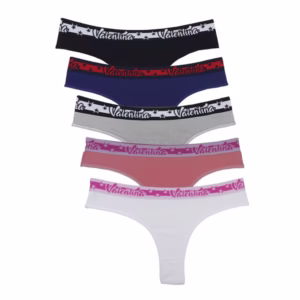 Kit 5 Calcinhas Femininas Fio Dental Microfibra Valentina A17 Sortidas