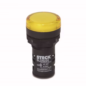 Sinaleiro Monobloco Redondo Plastico Amarelo 220V Led Steck