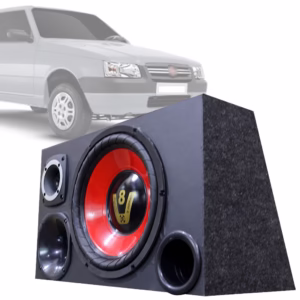 Caixa Trio Som Automotivo Trio Completa Subwoofer Para Fiat Uno