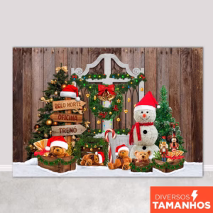 Painel  Fundo Fotográfico Natal Cenário Polo Norte Em Tecido Sublimado - FNT-535