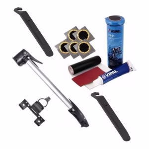 Kit Remendo Reparo Selante Camara + Mini Bomba Bike Espatula