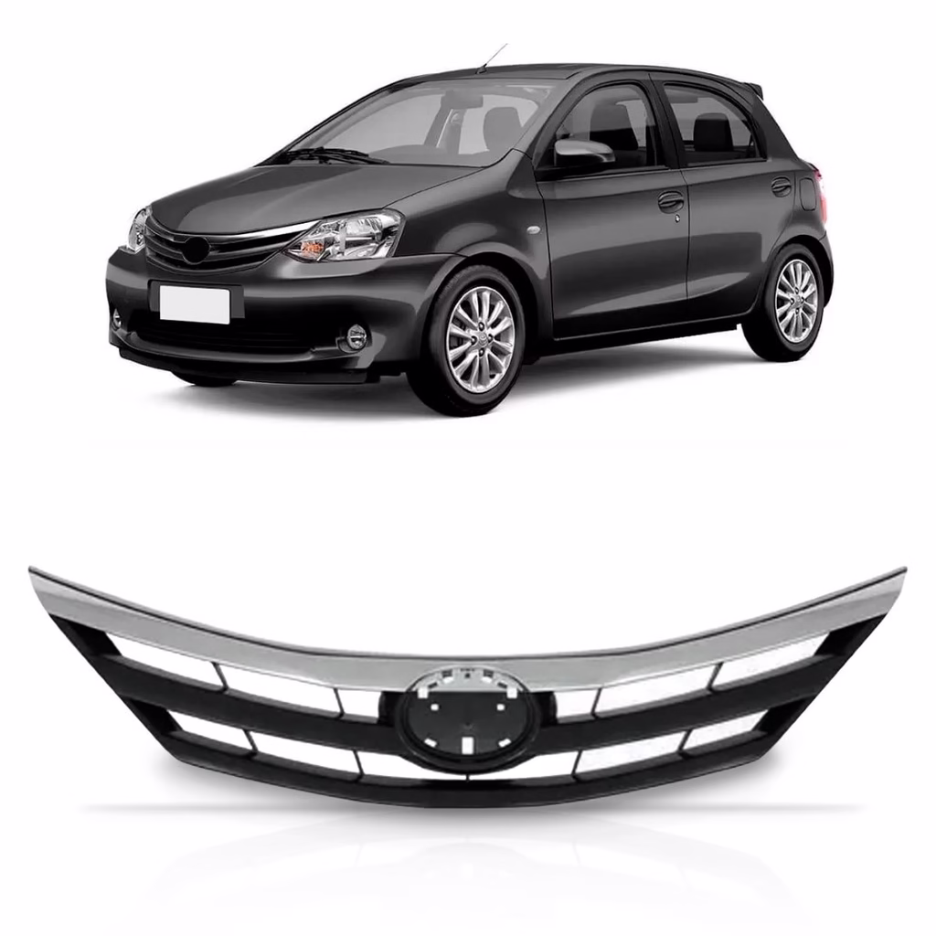 Grade Radiador Etios 2013 14 15 2016 Preta Com Friso Cromado