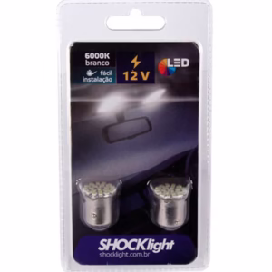 Par De Lâmpadas Com 22 Leds Torpedo 12v - Shocklight