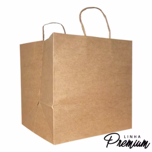 Sacola de Papel Kraft Premium Fundo Largo D-30 - 34,5x35x30cm - 10 unidades - Rizzo