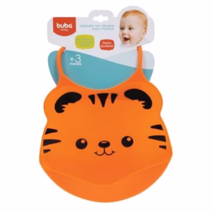 Babador Silicone Pega Migalha Tigre Laranja 09732 - Buba