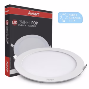 Luminaria Painel Led Embutir Redondo 18W Bivolt 6500K