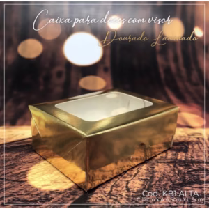 10 Caixas natal 12x9x5 Dourado Laminado Metalizado com visor kb1 alta