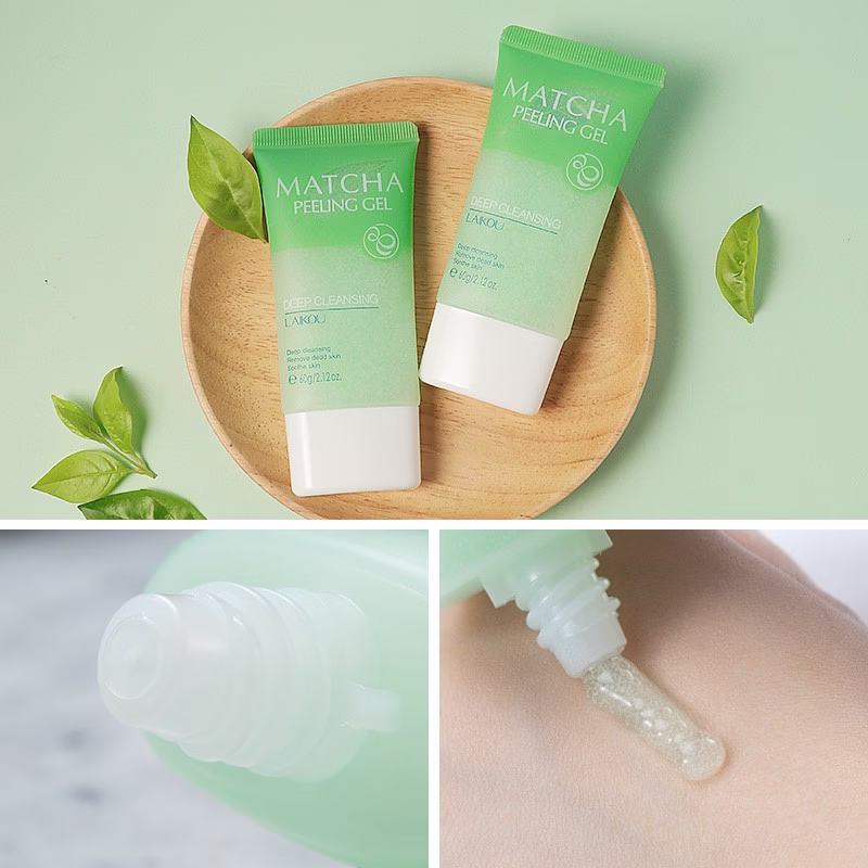 MATCHA Gel Esfoliante Descascar LAIKOU Creme De Limpeza Profunda , Para Remoção De Acne E Pele Suave 60g - Imagem 2