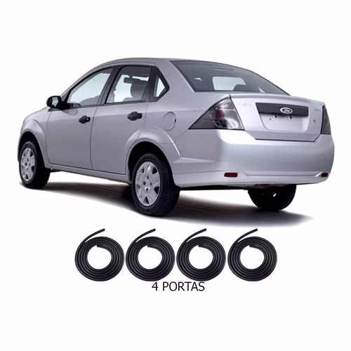 Kit Borracha De Vedação Fiesta Sedan 2007 2008 2009 4 Porta.