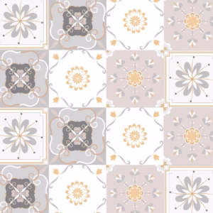 Adesivo de Parede Azulejo Portugues em tons de rosa, bege e branco para Área Gourmet