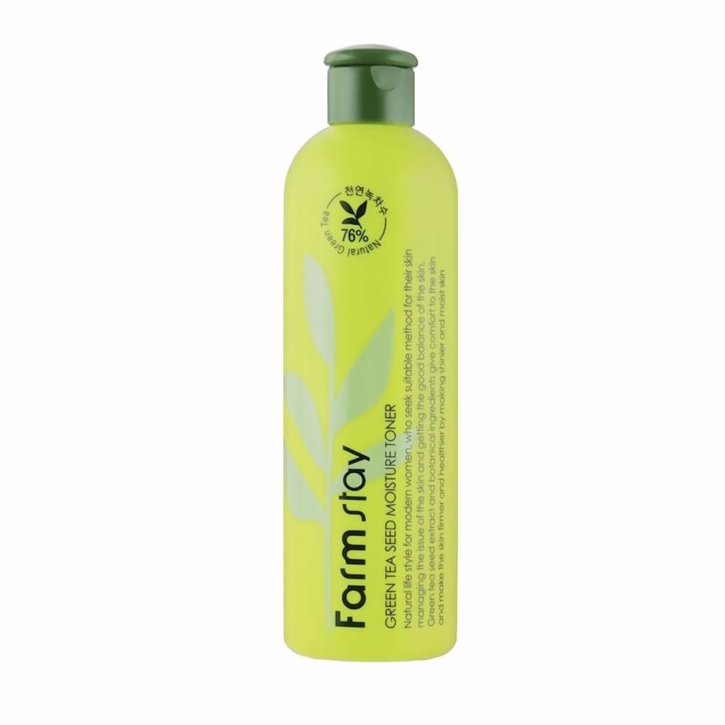 farmstay green tea seed moisture toner emulsion 300ml - Imagem 2
