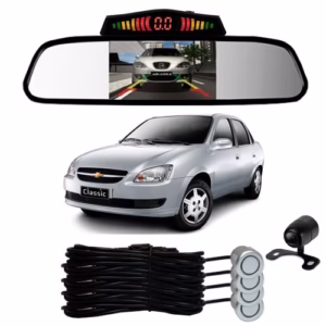 Sensor De Ré + Espelho Camera Ré Chevrolet Corsa Prata