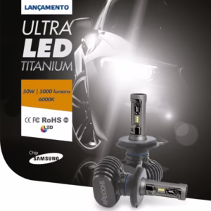 Par De Lâmpada Ultra Led Titanium Shocklight H11 10.000 Lm Durabilidade 8x + Resistente a Vibrações