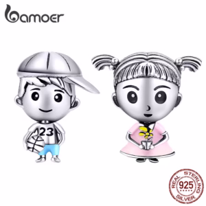 Pulseira De Prata Esterlina 925 Bamoer Family Coleciton Sister & Brother