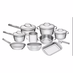 Jogo de Panelas Tramontina Aço Inox Allegra 10 Peças Fundo Triplo Com Pegador de Massa