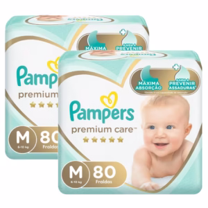 Kit 160 Fraldas Pampers Premium Care Nova Jumbo Tamanho M