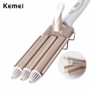 Kemei 1010 Curling Iron Ceramic Triple Barrel Hair Styler Hair Waver Styling Tools (110-220V)