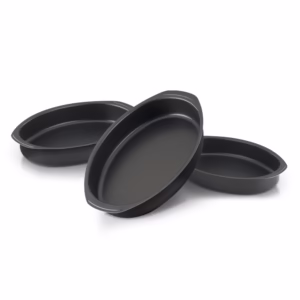 Jogo De Assadeiras Oval Oblonga 3 Peças Preto Nacional