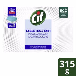 Tabletes 4 em 1 Cif Para Máquina de Lavar Louça 315g