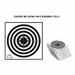 Pacote de Alvos de Papel 14x14 c/ 100 Unidades 1x1