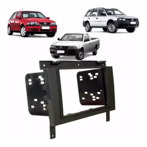 Moldura DVD 2DIN Central Multimídia Gol G3 Preta 2000 A 2005