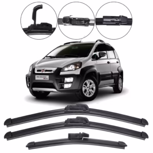 Kit 3 Palhetas Limpador Parabrisa Dianteiro + Traseiro Fiat Idea 2006 2007 2008 2009 2010