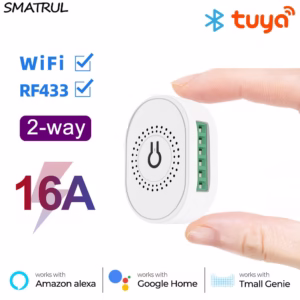 SMATRUL 16A Tuya WiFi RF433 Inteligente Sem Fio Interruptor De Luz Mini 2-Way Módulo On Off Temporizador Disjuntor Para Google Casa Alexa Mall Genie