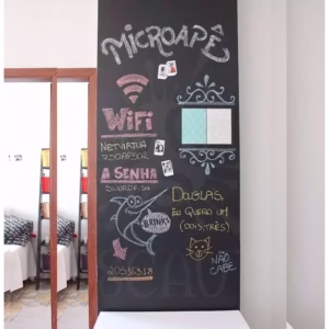 Papel Parede Adesivo Lousa Quadro Negro Preto Fosco 0,5mx 1m