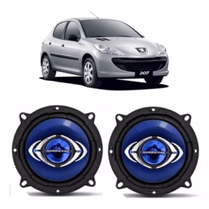 Par Alto Falante Porta Traseira Hurricane 5 Peugeot 207 Seda