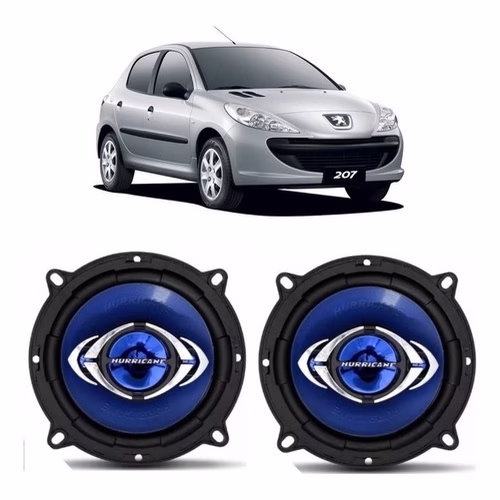 Par Alto Falante Porta Traseira Hurricane 5 Peugeot 207 Seda