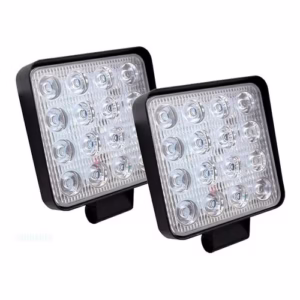 2 Farol De Milha Quadrado Led 48w 12v 24v Trator Agricola