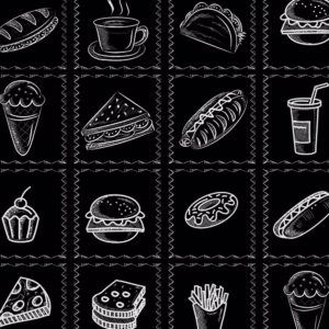 Adesivo Azulejos Retro Lanche Giz para Área Gourmet