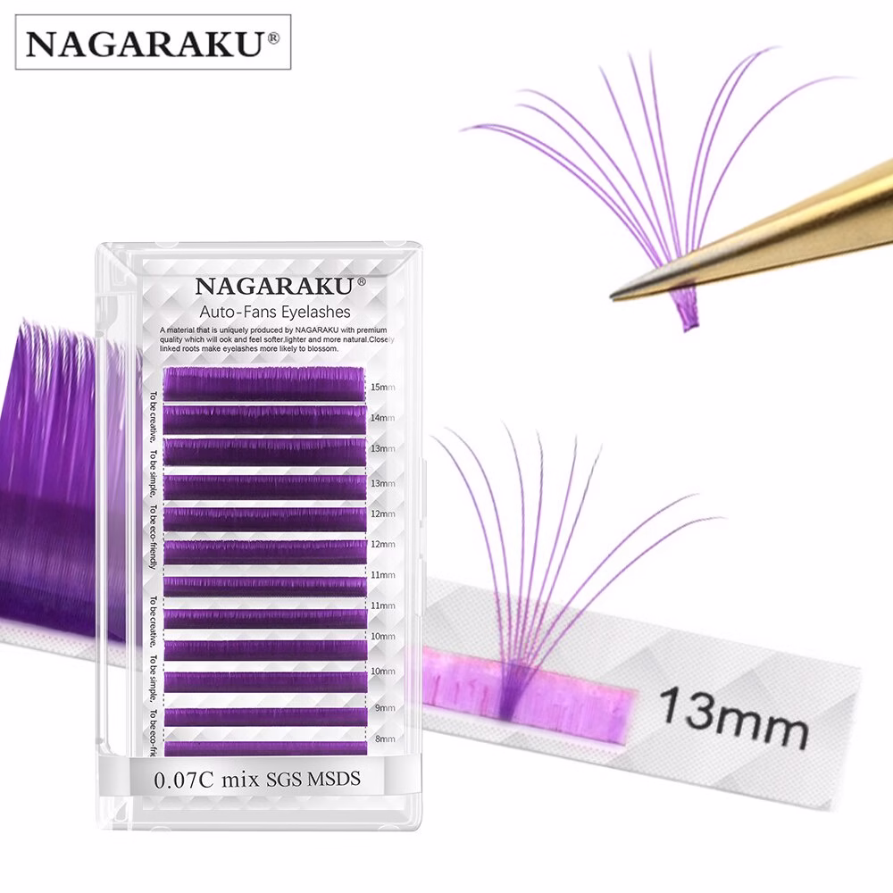 NAGARAKU Florescendo de Cílios Volume Extensão de Pestanas em Azul Roxo - Imagem 2