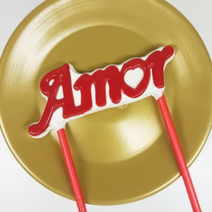 Forma Simples Topo de Bolo - Amor 9998 em Acetato BWB Para Bombom e Doces de Chocolate e Confeitaria