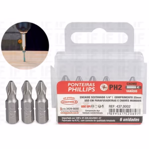 Jogo Kit Bits Pontas 6 Peças Para Parafusadeira