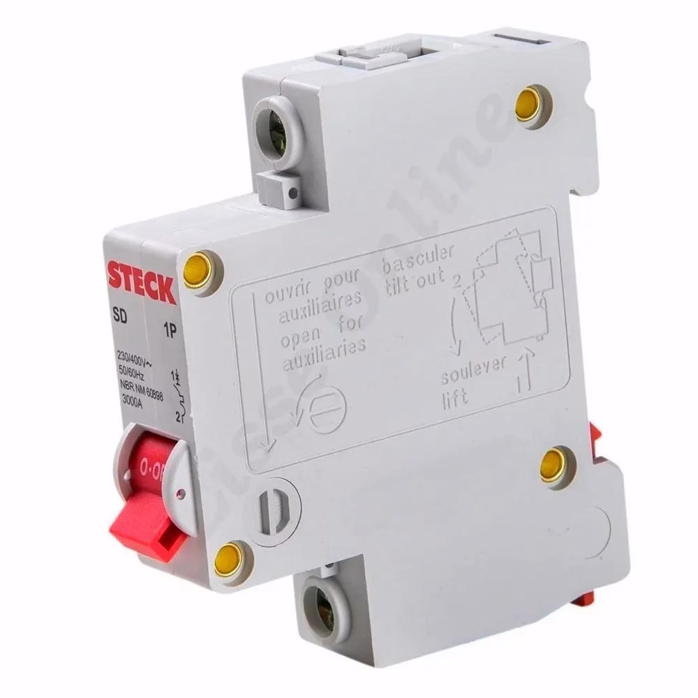 Disjuntor Mini Din 1 Polo 6A 220/380V 3kA Curva C Steck