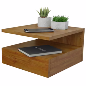 Mesa de Cabeceira Mesinha Suspenso Suspensa Freijó Com gaveta e Prateleira MVD Móveis