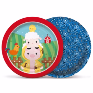 Prato de Papel Redondo Festa Fazendinha - 08 unidades -Rizzo