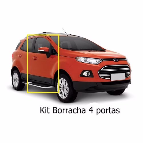 Kit Borrachas Vedação, Ecosport 2007 2008 2009 2010 4-portas - Imagem 3
