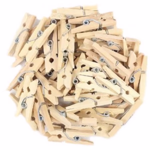 Mini Prendedor de Madeira Natural 3,5cm - 50 Unidades