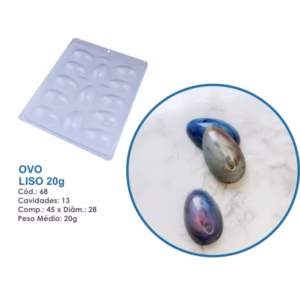 Forma Simples Ovo Liso 20g  68 -APLIQUE OVO 20 G   (J9) Acetato BWB Para Bombom e Doces Páscoa 2024