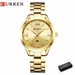 CURREN Women Watches Gold Stainless steel Waterproof 9007B