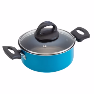 Caçarola Antiaderente Tampa Vidro 20Cm 2L Azul Nacional