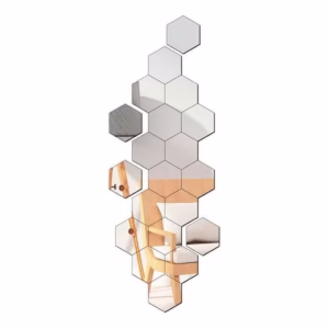Espelho Acrilico Decorativo Parede Hexagonal Grade 10 Peças