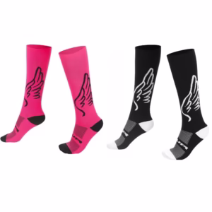 Kit 02 Pares Meia Corrida Ciclismo HUPI Cano Longo Semi Compressiva Asas