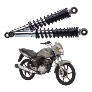 Par Amortecedor Cg Titan Fan 150 04-14 Cromado Com Regulagem